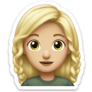 cute girl with blonde hair green eyes  sticker