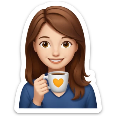Ragazza che beve un caffè  sticker
