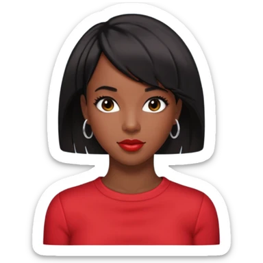 Kelly Rowland black short hair, red outfit sticker