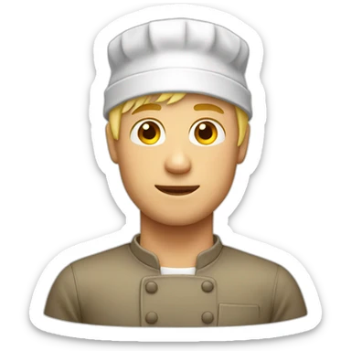 blond man with kitchen hat sticker