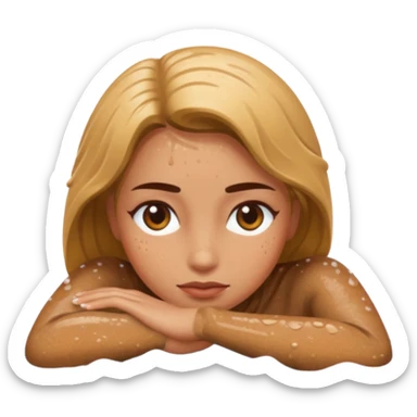 mujer tirada en el lodo  boca abajo sticker