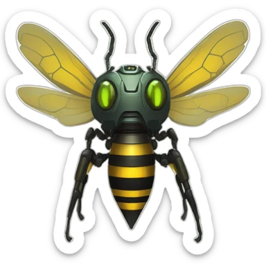 alien robotic bee creature  monster scifi roguelike rpg style inspired by slay thee spire sticker