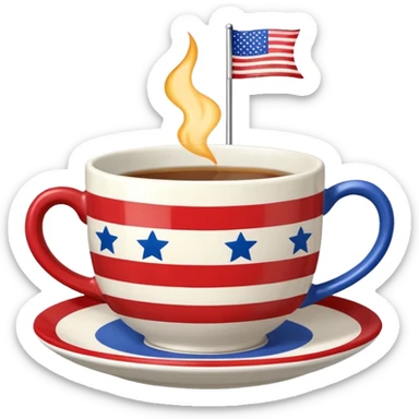 Usa flag teacup sticker