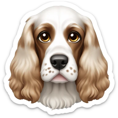 White brown English cocker spaniel sticker