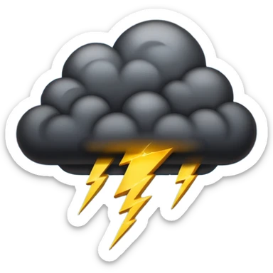generate a black cloud with thunder sticker