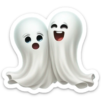 A little cute ghost in love kissing  sticker