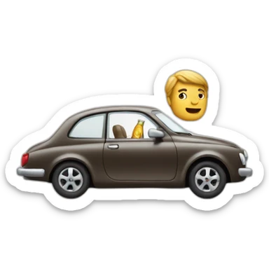 une homme en voiture décapotable qui boit un coca sticker