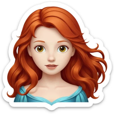 red haired princess sticker
