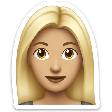 Blonde fit girl with coffee sticker