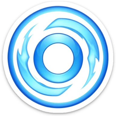 A minimalist CD disc with a subtle blue fire design, emoji style, blue fire, variation 1 sticker
