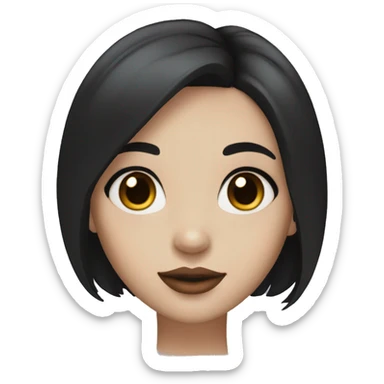 girl with black hair and ivory skin and big brown eyes and long lashes and full lips sticker
