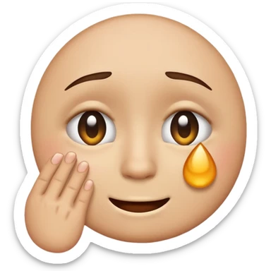 sad emoji with bruise under eye
no i would like skmilar to smiling face holding up tears sticker