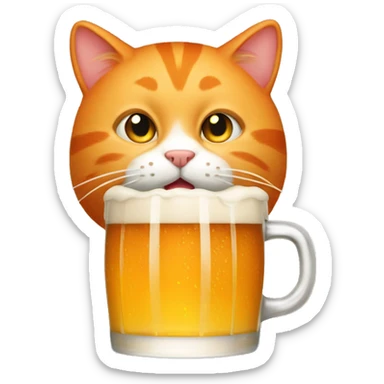 Orange cat with a pint of beer  sticker