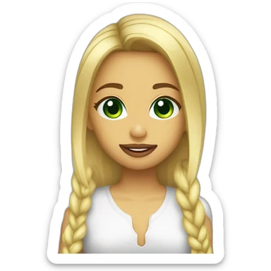 Romeo Santos kiss the mouth of the blond girl and green eyes sticker