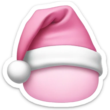 aesthetic light pink santa hat sticker
