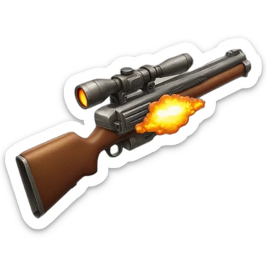 Very Super Duper Long Gun With Fireball Deluxe sticker