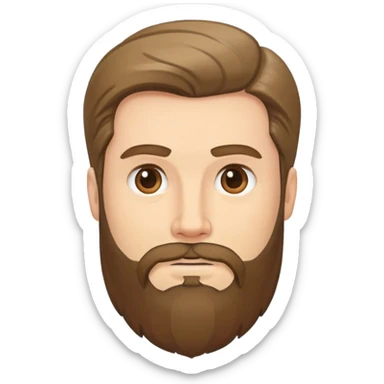 Homme blanc cheuveux mis long et Brin sticker