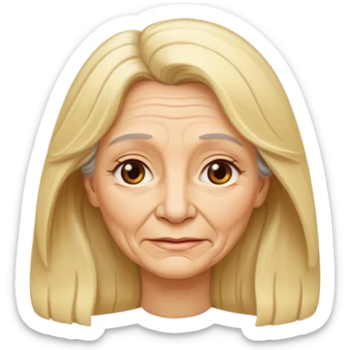 Femme 70 ans blonde cheveux long sticker