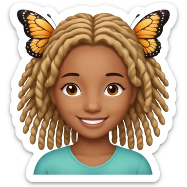 girl with butterfly locs sticker