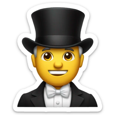 emoji tophat monuculo fino formal sticker