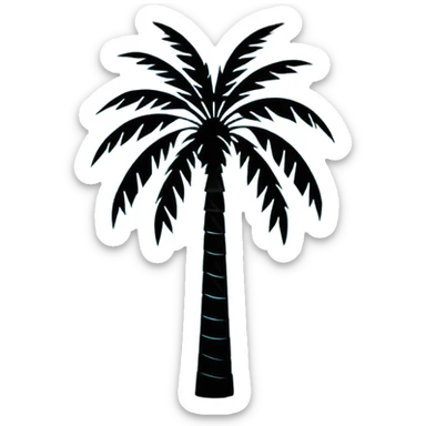 tall palm tree silhouette sticker