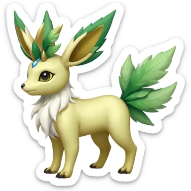 Shiny Iridescent Helioptile-Amaura-Leafeon-Shaymin-Fakémon-hybrid-creature (full body)  sticker