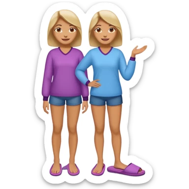 woman model standing with slippers on her feet sticker