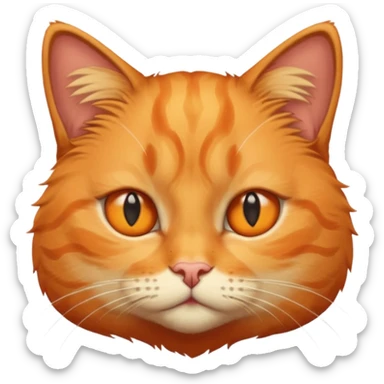 orange cat missing his right eye sticker
