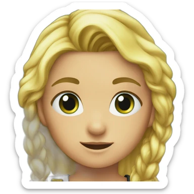 Female kid pirate, green eyed, blonde hair, dressed with pirate clothes sticker