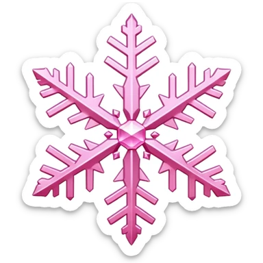 snowflake with pink color  sticker