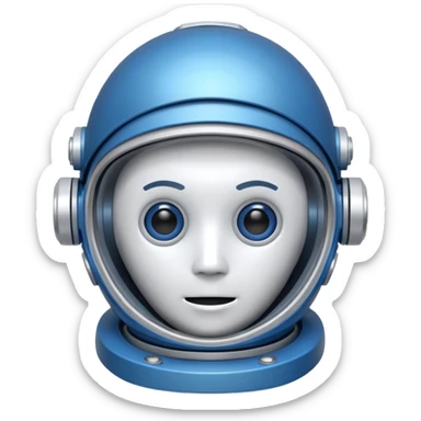 tête de robot cosmonaute bleu et blanc sticker