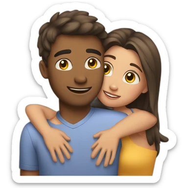 Girlfriend hug boyfriend sticker