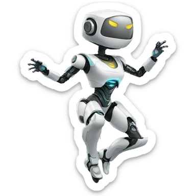 robot woman dancing sticker
