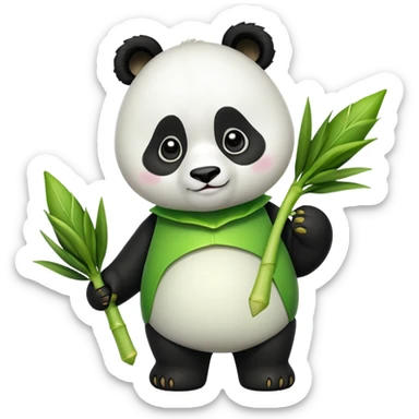 Panda dressed in leek sticker