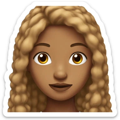 Talls mixed girl with Brown long Hair and Brown eyes sticker