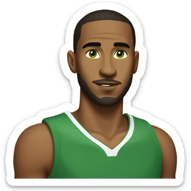 Basketball player with earring and white guy green eyes low eyebrows sticker