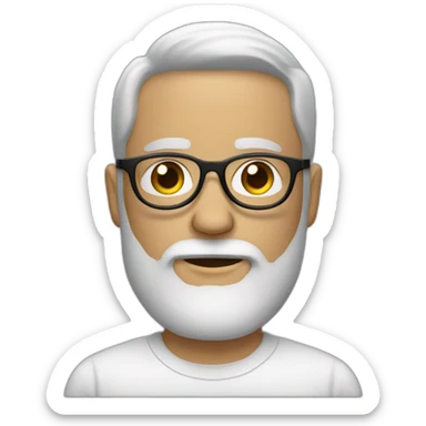 White man with a beard and round glasses sticker
