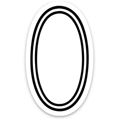 Make the white border of the oval thinner while keeping it smooth, even, and symmetrical. Maintain the black background as is. sticker