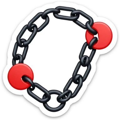 iOS sticker, broken chain, black links, red break, minimal sticker