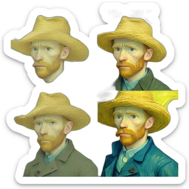 van gogh as a manga sticker