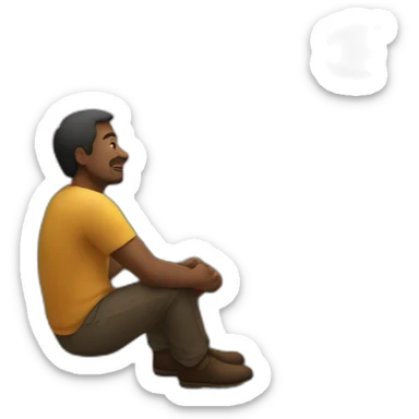 Man sit looking at the sky sticker