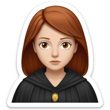 A white woman with brown/auburn hair robed like she's a Traitor in the tv show The Traitors sticker