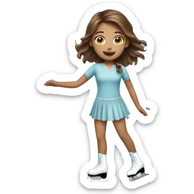 A Girl whos Brown Haired and ice skating  sticker
