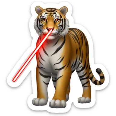 discord tiger with red lightsaber sticker