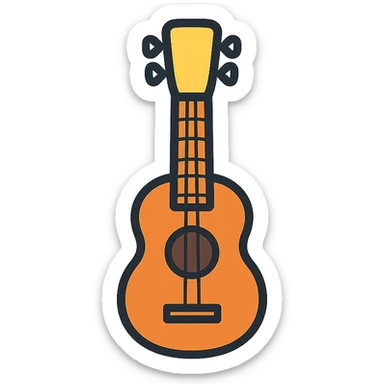 ukelele, lineal color icon, minimal and elegant style sticker