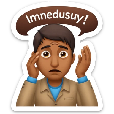 A caricature-style sticker of an Indian man facepalming with frustration but still looking humorous. Add text: ‘Seriously??’ sticker