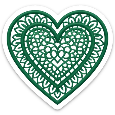 green lace heart sticker
