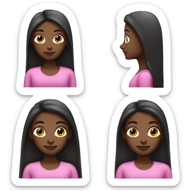 dark skinned girl with long straight hair pink Pilates princess sticker