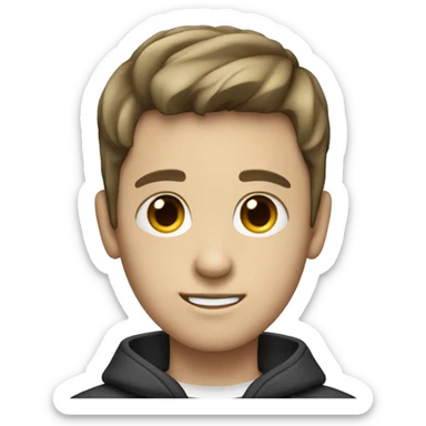 brunette white boy with short and straight hair who is a sound engineer sticker