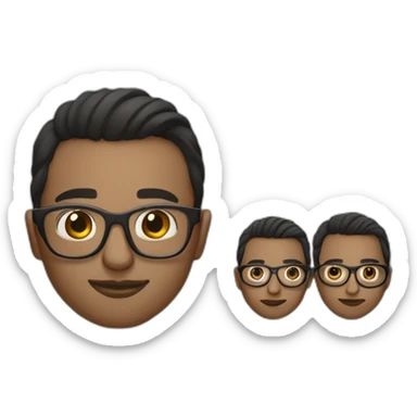 programmer in fashionable glasses. Side part hairstyle. Dark hair. sticker